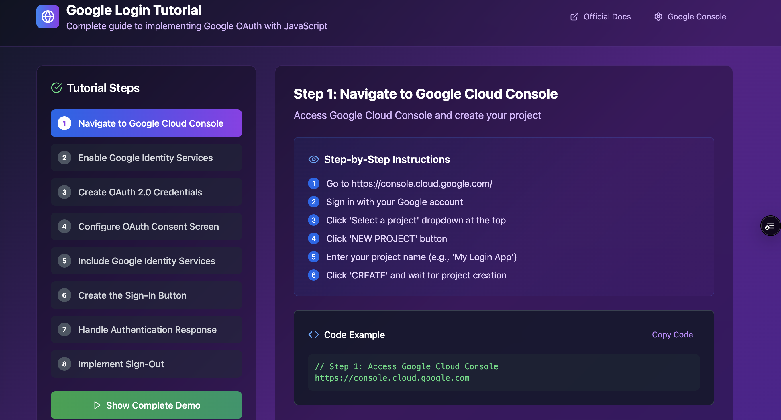 A Google Login interface for Nigerian education platforms